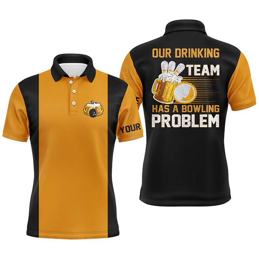 Custom bowling shirt for men – personalized team jersey front view