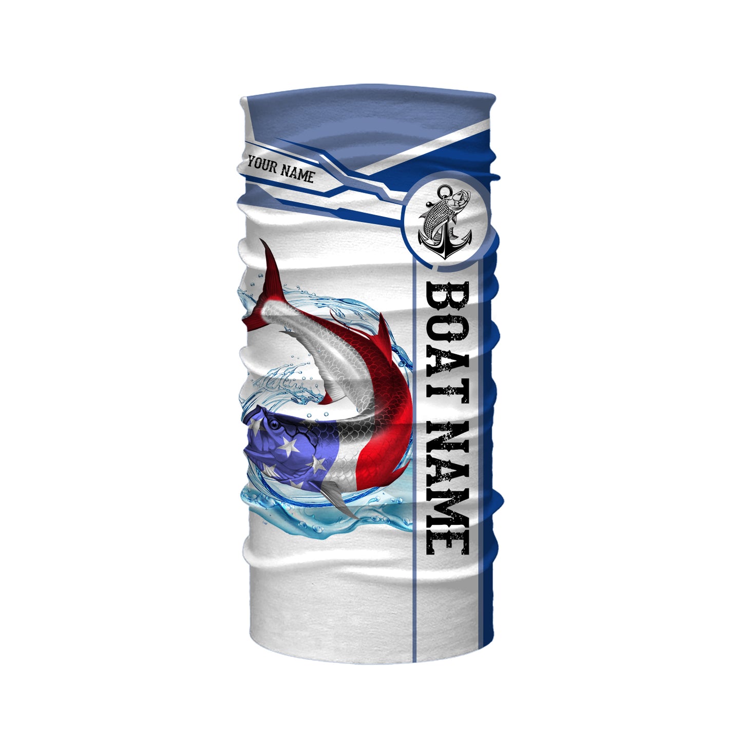 Tarpon Fishing American Flag Custom name and boat name performance Fishing Shirts, Patriotic Fishing gifts NQS2363
