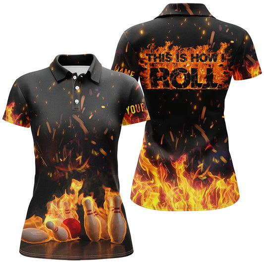 Custom bowling shirt for women – personalized team jersey front view