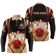Load image into Gallery viewer, Black personalized bowling shirt for men – custom name design side view