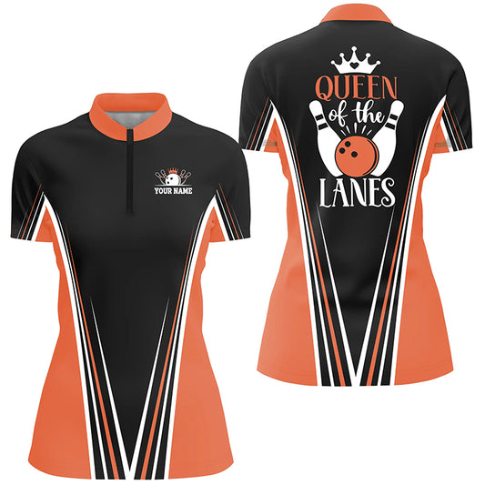 Custom bowling shirt for women – personalized team jersey front view