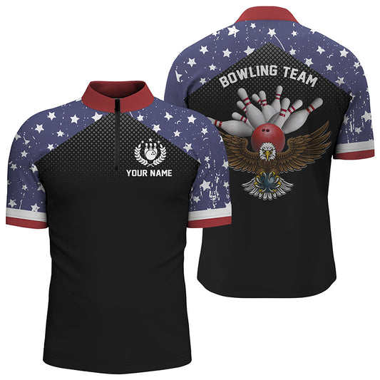 Custom bowling shirt for men – personalized team jersey front view
