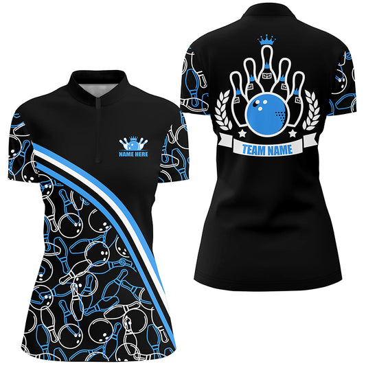 Custom bowling shirt for women – personalized team jersey front view