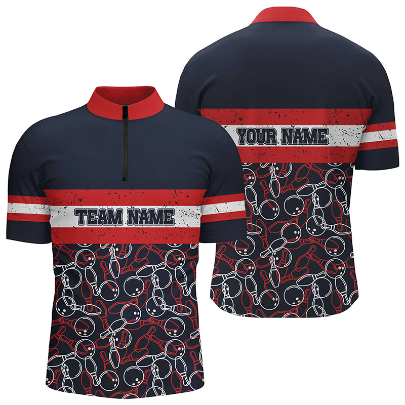Custom bowling shirt for men – personalized team jersey front view