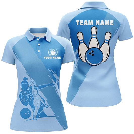 Custom bowling shirt for women – personalized team jersey front view