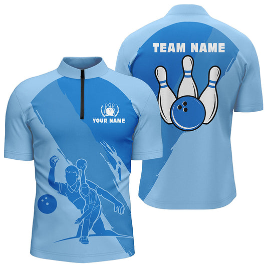 Custom bowling shirt for men – personalized team jersey front view