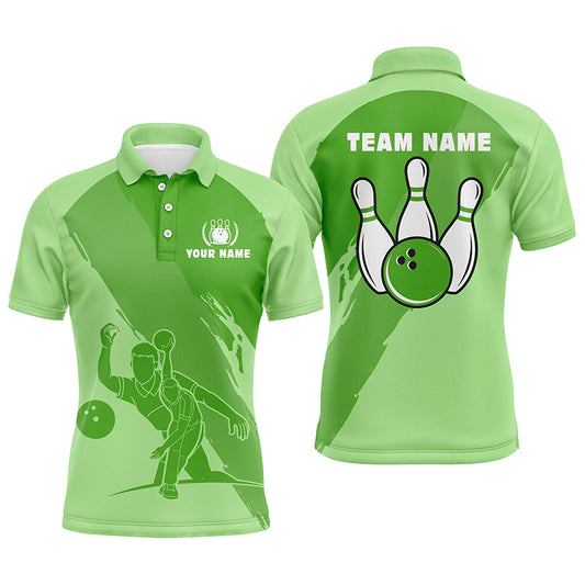 Custom bowling shirt for men – personalized team jersey front view