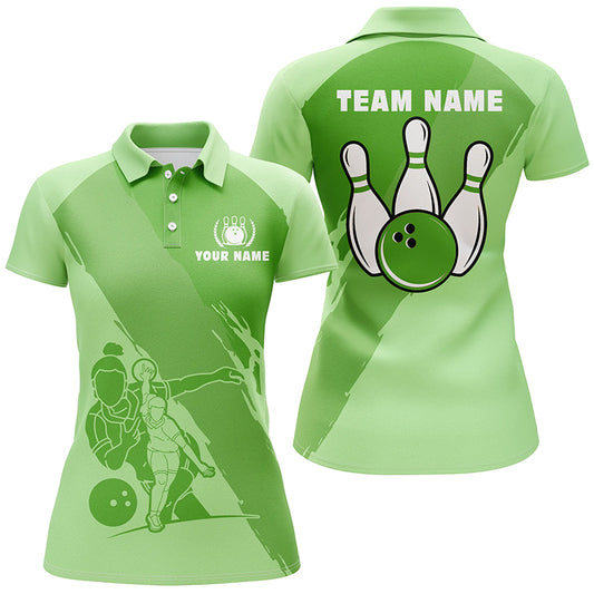 Custom bowling shirt for women – personalized team jersey front view