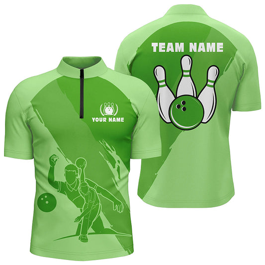 Custom bowling shirt for men – personalized team jersey front view
