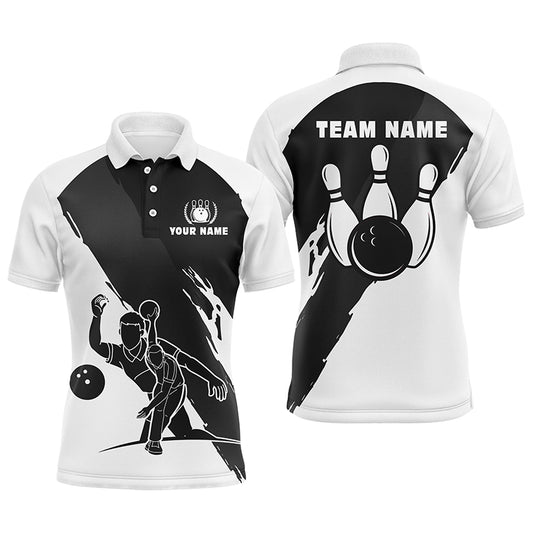 Custom bowling shirt for men – personalized team jersey front view