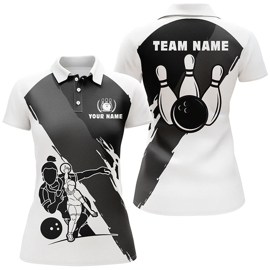 Custom bowling shirt for women – personalized team jersey front view