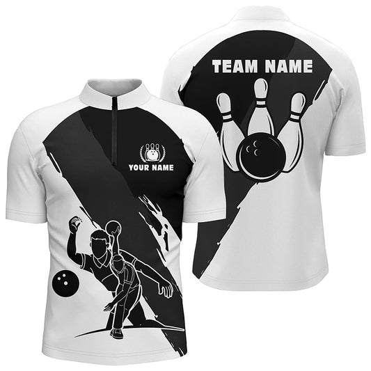Custom bowling shirt for men – personalized team jersey front view