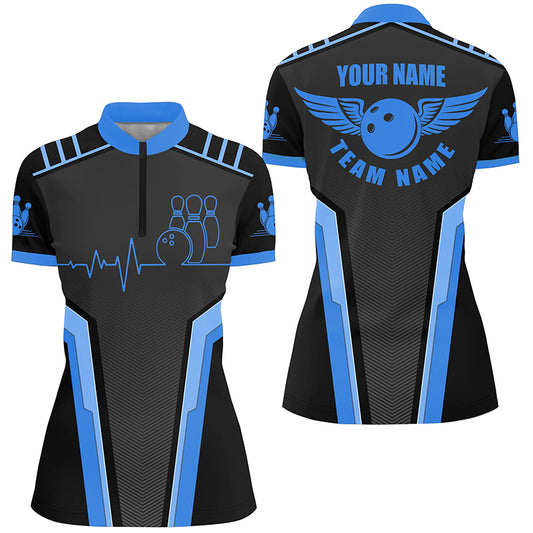 Custom bowling shirt for women – personalized team jersey front view