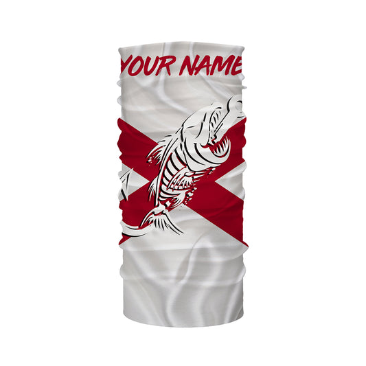 AL Fishing Custom Alabama Flag Fish hook skull Custom sun protection fishing shirts for men, women NQS3343