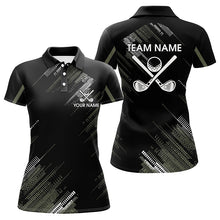Load image into Gallery viewer, Black Womens golf polo shirts custom golf clubs team golf shirts, gifts for the golfer NQS7343