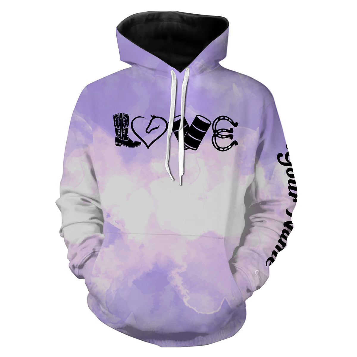Love Barrel Racing Rodeo shirt, Barrel Racing Gifts, Cowboy Gift Customized Name purple horse Shirt NQS3105