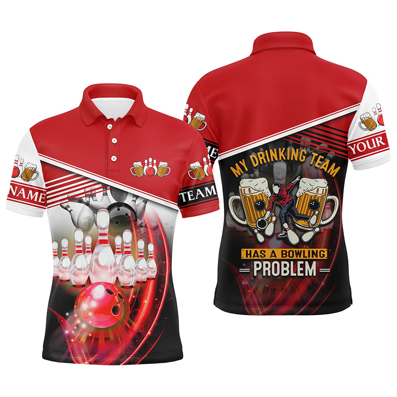 Custom bowling shirt for men – personalized team jersey front view