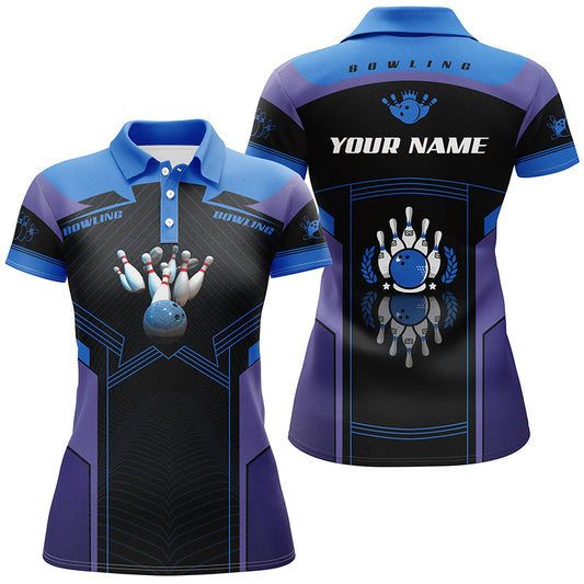 Custom bowling shirt for women – personalized team jersey front view
