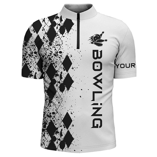 Custom bowling shirt for men – personalized team jersey front view