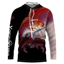 Load image into Gallery viewer, Red snapper Fishing game fish Customize Name UV protection quick dry UPF 30+ long sleeves fishing shirts NQS2729