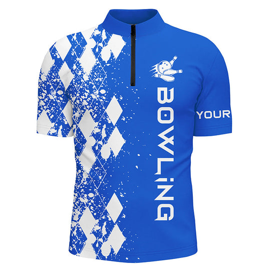 Custom bowling shirt for men – personalized team jersey front view