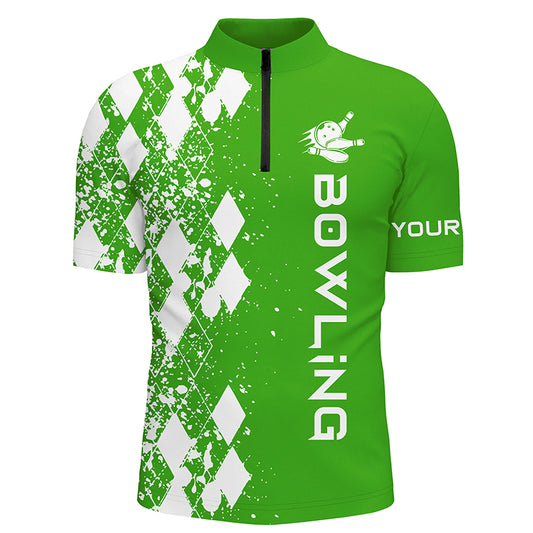 Custom bowling shirt for men – personalized team jersey front view
