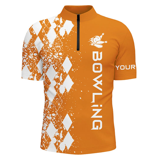 Custom bowling shirt for men – personalized team jersey front view