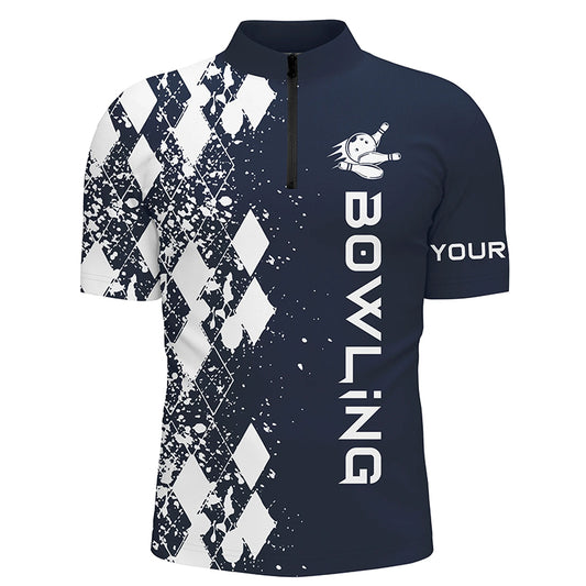 Custom bowling shirt for men – personalized team jersey front view