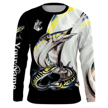 Load image into Gallery viewer, Wahoo saltwater fishing Customize Name UV protection quick dry UPF 30+ long sleeves fishing shirts,gifts for fishing lover NQS2452