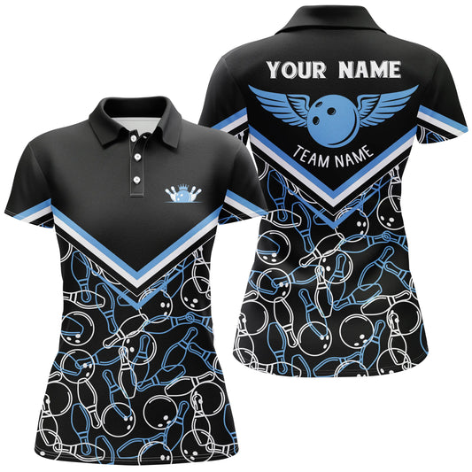 Custom bowling shirt for women – personalized team jersey front view