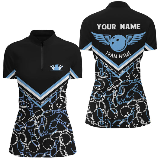 Custom bowling shirt for women – personalized team jersey front view