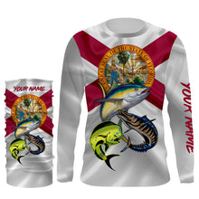 Load image into Gallery viewer, Florida saltwater fishing Mahi mahi, wahoo, tuna custom Long Sleeve Fishing Shirts NQS979