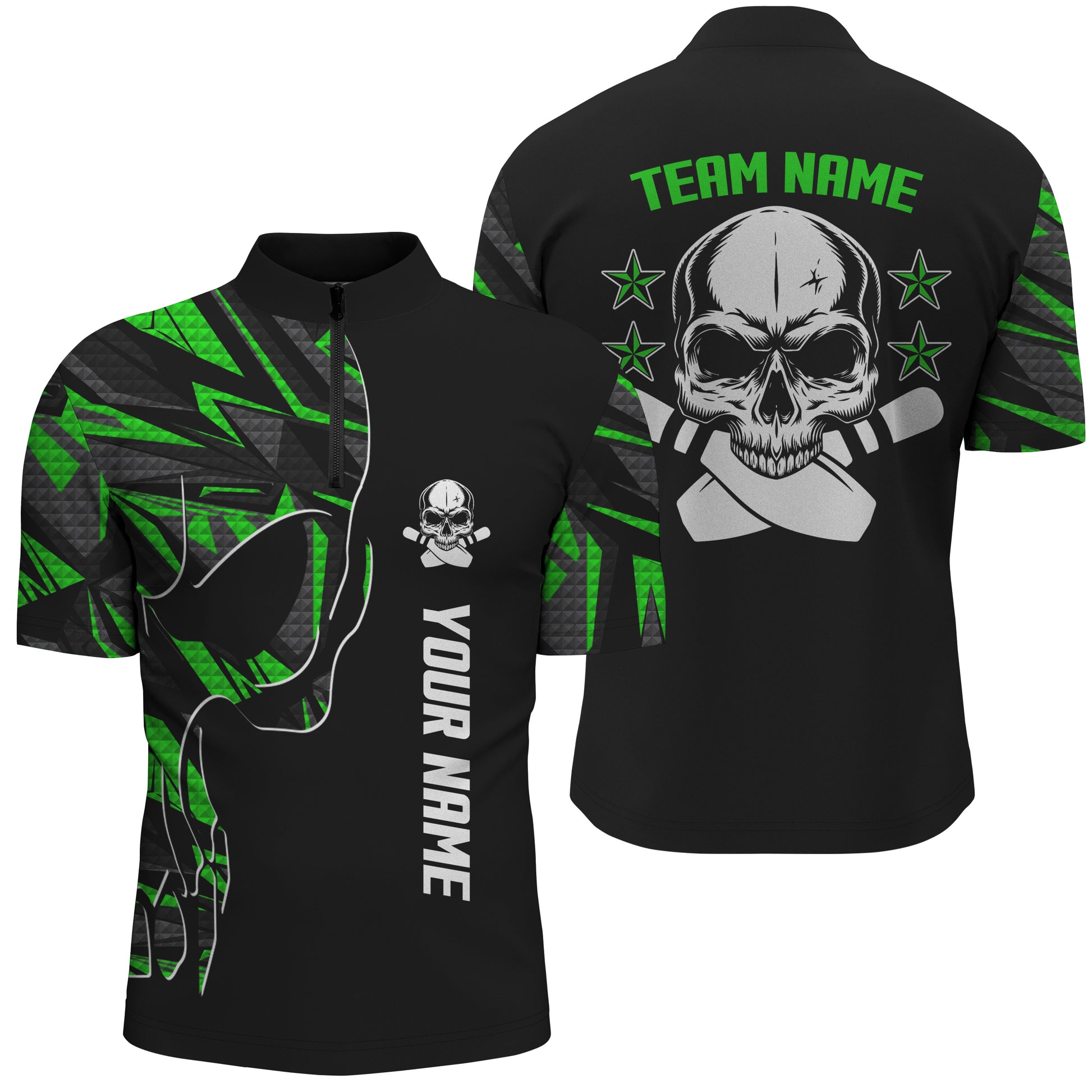 Custom bowling shirt for men – personalized team jersey front view