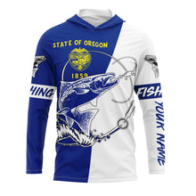 Load image into Gallery viewer, Salmon fishing in Oregon performance UV protection custom name long Sleeve fishing tournament shirts NQS3615
