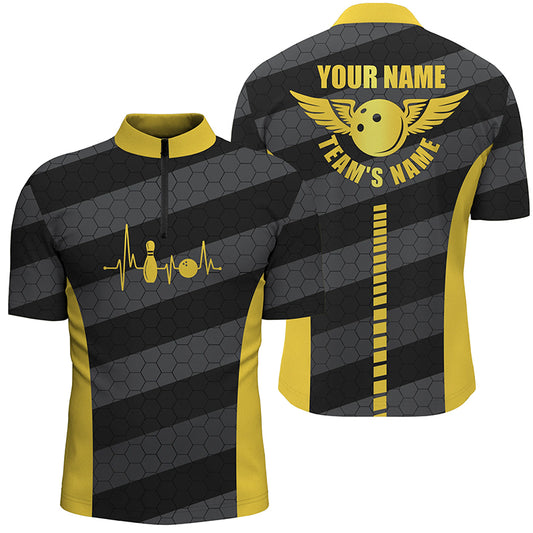 Custom bowling shirt for men – personalized team jersey front view