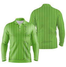 Load image into Gallery viewer, Personalized mens golf polo shirts custom name golf tops mens, golf gifts for men | Green NQS4654