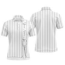 Load image into Gallery viewer, Personalized mens golf polo shirts custom name golf tops mens, golf gifts for men | White NQS4654
