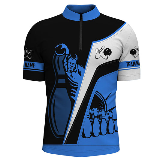Custom bowling shirt for men – personalized team jersey front view