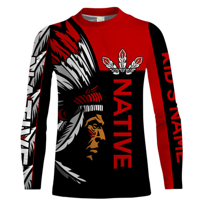 Customize Native American men red tattoo 3D All over print Shirt Indigenous Gifts Apparel NQS2099