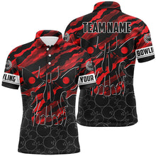 Load image into Gallery viewer, Personalized Skull Bowling polo Shirt for men Custom Team's Name Red camo Bowler Jerseys NQS7321