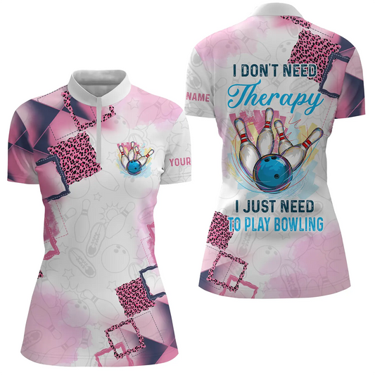 Custom bowling shirt for women – personalized team jersey front view