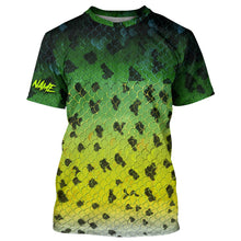 Load image into Gallery viewer, Crappie fishing green scales long sleeves Fishing shirts UV protection customize name NQS2146