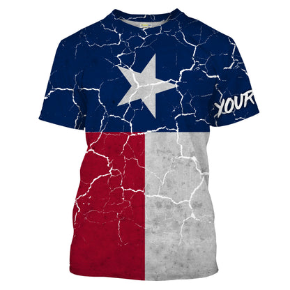 Distressed Texas Flag Performance Shirts Sun/UV Protection - Personalized Texas Apparel, Gifts for Men, Women and Kid FSD2188