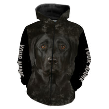 Load image into Gallery viewer, Black Lab Face Custom name 3D All over printed Shirts Personalized labrador retriever dog lovers gifts FSD2388