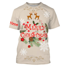 Load image into Gallery viewer, Merry Christmas custom name 3D All over print Sweatshirt, T-shirt, Long sleeves, Hoodie - Christmas gift shirt FSD586