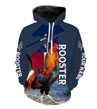 Load image into Gallery viewer, Rooster Texas Flag Custom Name 3D All Over Printed Shirts, Hoodie - Rooster Lovers Gifts Idea FSD2613