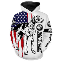Load image into Gallery viewer, German Shorthaired Pointer American flag shirt, Personalized name GSP shirt, t shirts, hoodie FSD3359