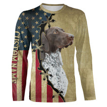Load image into Gallery viewer, German Shorthaired Pointer American flag T-shirt, Hoodie, Long sleeve Shirt, custom Dog lover Shirt FSD3941