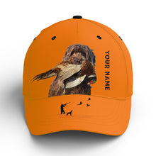 Load image into Gallery viewer, Hunting Dogs Pheasant Hunting Blaze Orange Custom Name Hat for Men, Choose hunting dog breeds FSD3967