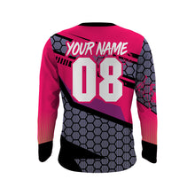 Load image into Gallery viewer, Motocross Mom Personalized Jersey UPF30+ Pink Dirt Bike Mom Racing Shirt Mother's Day Gift NMS1381